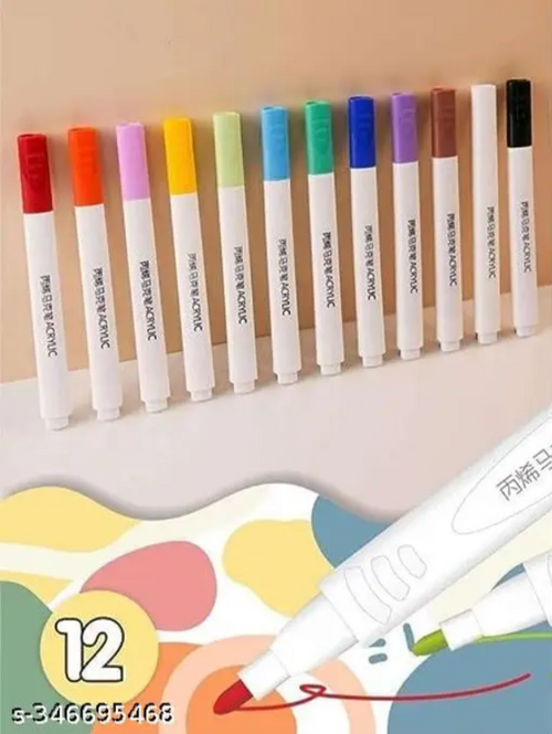 12'li Üçgen Akrilik Marker Kalem