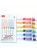 Aynı Anda İki Renk Fosforlu Çift Uç 12 Renk Highlighter Kalem Seti Marker 6'lı