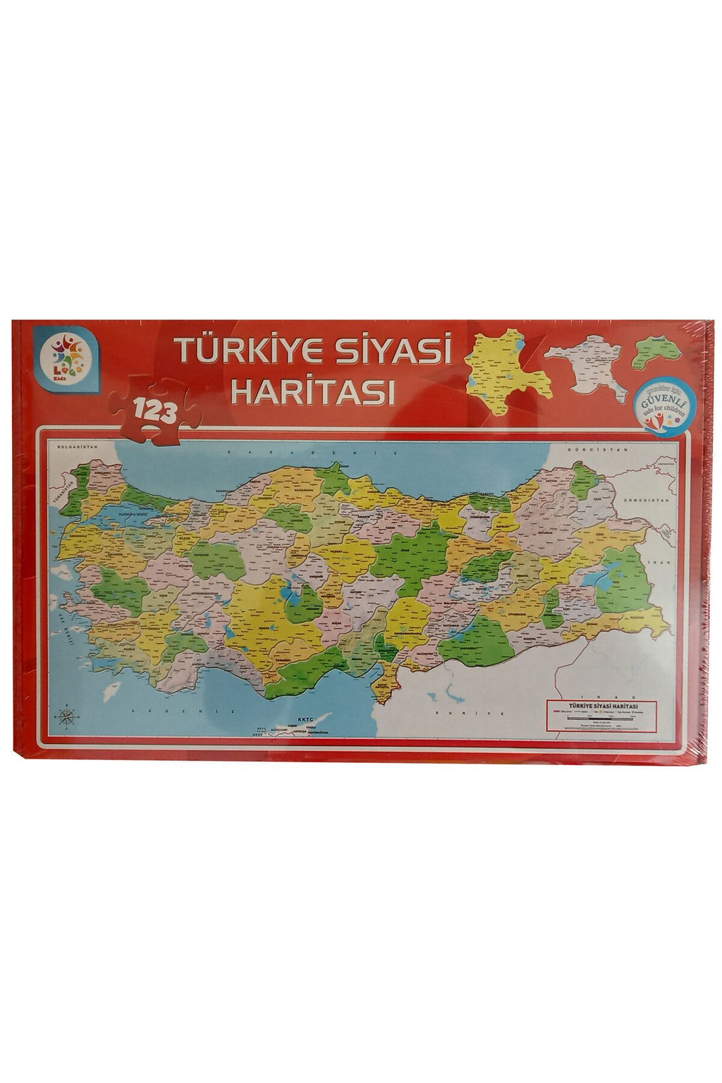 123 Parça Türkiye Siyasi Haritası Kutulu Puzzle