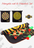 Yüksek Kalite En Büyük Boy Mıknatıslı Manyetik Dart Seti Çift Yönlü Rulo Hedef Tahtası 6'lı Dartboard 40 x 48 CM