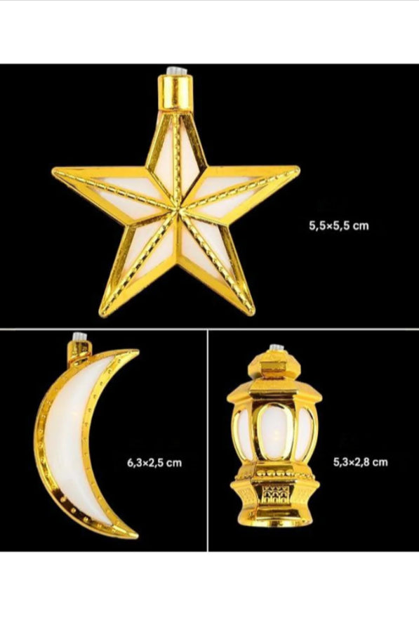 Ramazan Süsü Hilal Yıldız Temalı Süsleme Seti 11 Ayın Sultanı Bayramı Led Işıklı figür