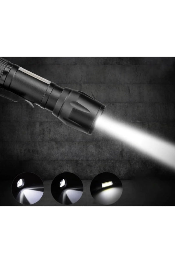 Ultra Güçlü 2500 Lumen 5w Cob Led Usb Şarjlı El Feneri Avcılık,kamp Feneri Deprem Çantalık Fener