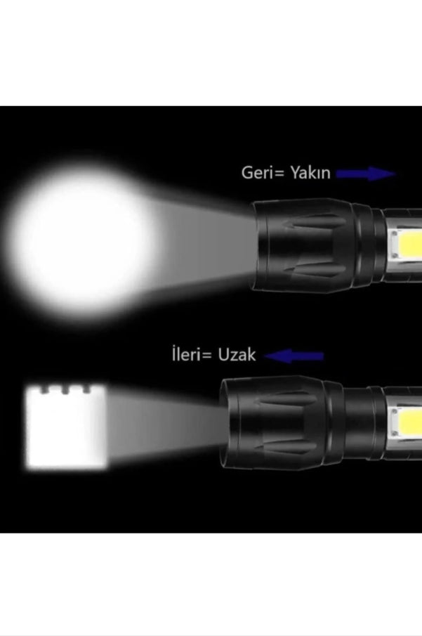 Ultra Güçlü 2500 Lumen 5w Cob Led Usb Şarjlı El Feneri Avcılık,kamp Feneri Deprem Çantalık Fener