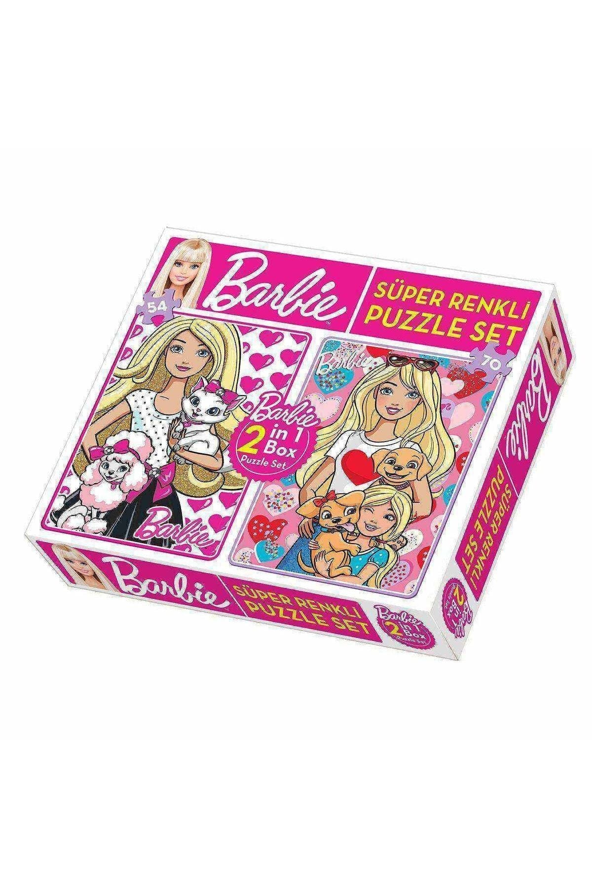 1542 Dıytoy Süper Renkli 2si1 Arada Puzzle Set - Barbie / 54+70 Parça Puzzle