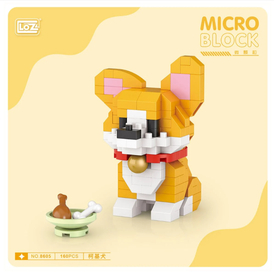 160 Parça Mikro Bloklar Corgi Köpek 10+ Yaş