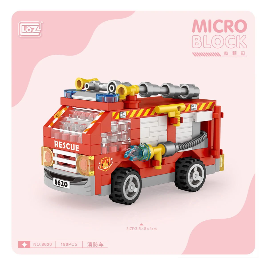 180 Parça Mikro Bloklar İtfaiye Aracı 10+ Yaş