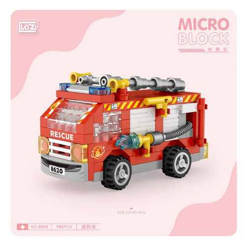 180 Parça Mikro Bloklar İtfaiye Aracı 10+ Yaş