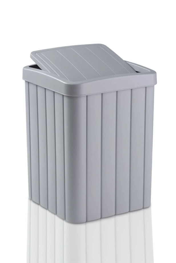 2'li Banyo Seti - 10L Pırpır Kapaklı Çöp Kovası Ve Wc Fırçalık