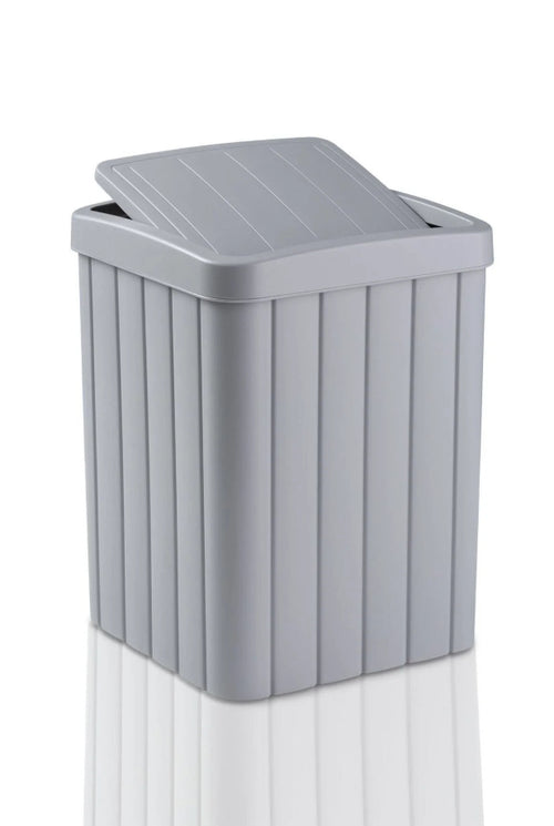 2'li Banyo Seti - 10L Pırpır Kapaklı Çöp Kovası Ve Wc Fırçalık