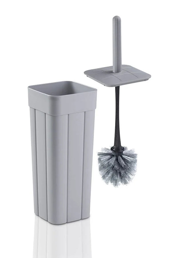 2'li Banyo Seti - 10L Pırpır Kapaklı Çöp Kovası Ve Wc Fırçalık