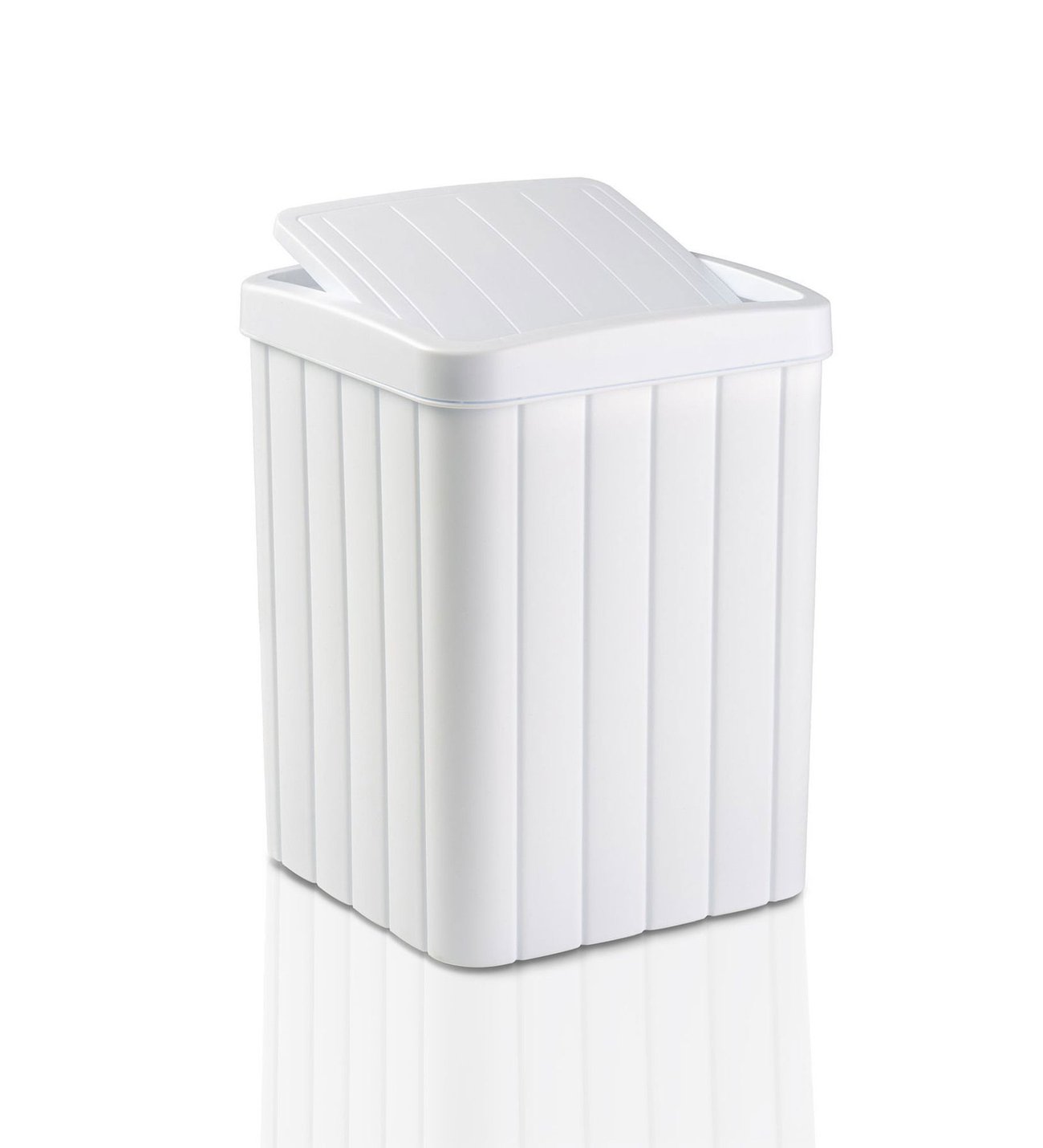 2'li Banyo Seti - 10L Pırpır Kapaklı Çöp Kovası Ve Wc Fırçalık