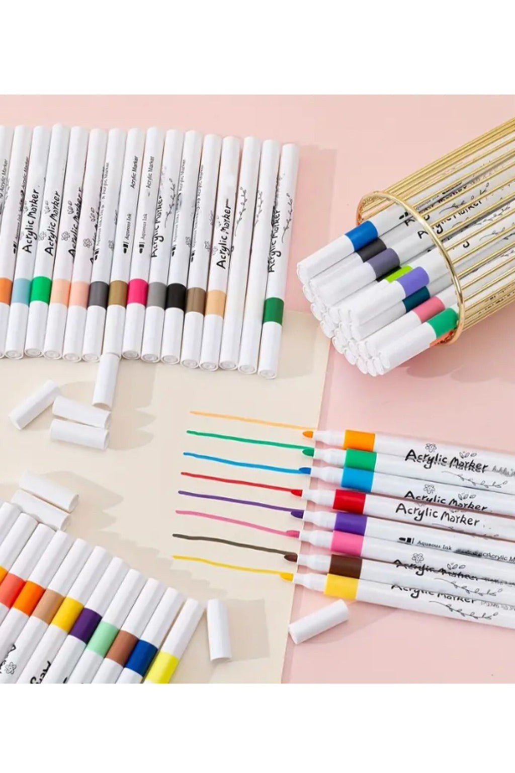 24'LÜ AKRİLİK(ACRYLİC)KALEM MARKER SETİ SERT KİLİTLİ KAPAK ÇANTALI