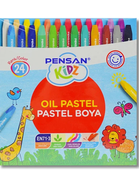Kidz 24 Renk Karton Kutu Pastel Boya
