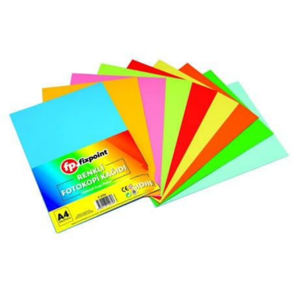 25 Adet Renkli A4 Fotokopi Kağıdı 5 Renk