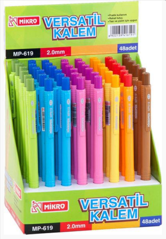 2 Adet Versatil Uçlu Kalem 619-48 2.0 Mm Kalın Uçlu