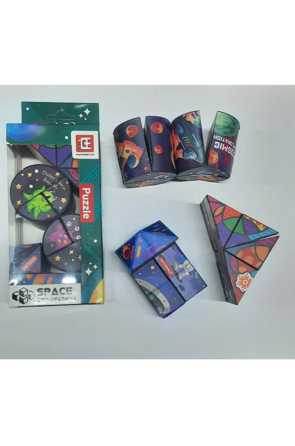 3'lü Gizemli Sihirli Küpler Yapboz Uzay Temalı Magic Cube