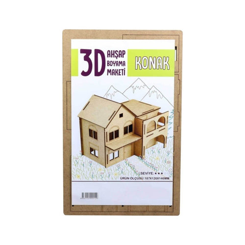 3D Ahşap Konak Maketi