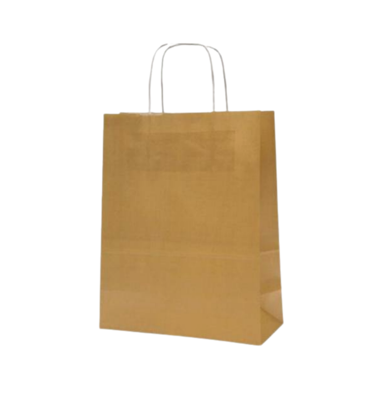8 ADET Saplı Kraft Çanta 24 X 8 X 19 Cm Kağıt Poşet Çanta, Hediyelik Poşet