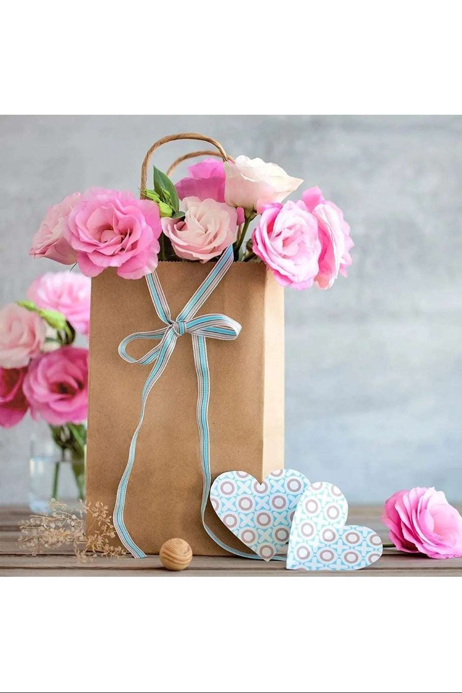 4 ADET Saplı Kraft Çanta 32 X 12 X 41 Cm Kağıt Poşet Çanta, Hediyelik Poşet