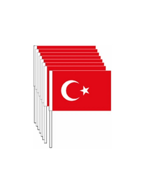 5 adet Sopalı Kağıt Büyük Türk Bayrağı 38x29cm