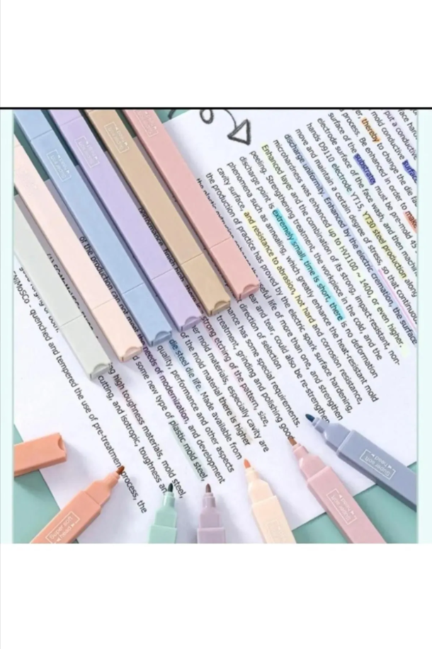 Supersoft 6'lı Pastel Fosforlu Kalem Seti – Çift Uçlu & Yumuşak Yazım