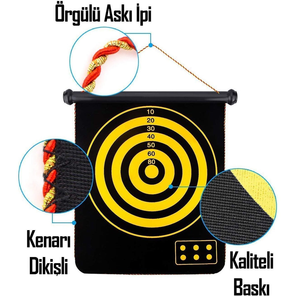6 Oklu Mıknatıslı Dart Seti Çift Yönlü Manyetik Duvara Zarar Vermeyen Dart Oyunu