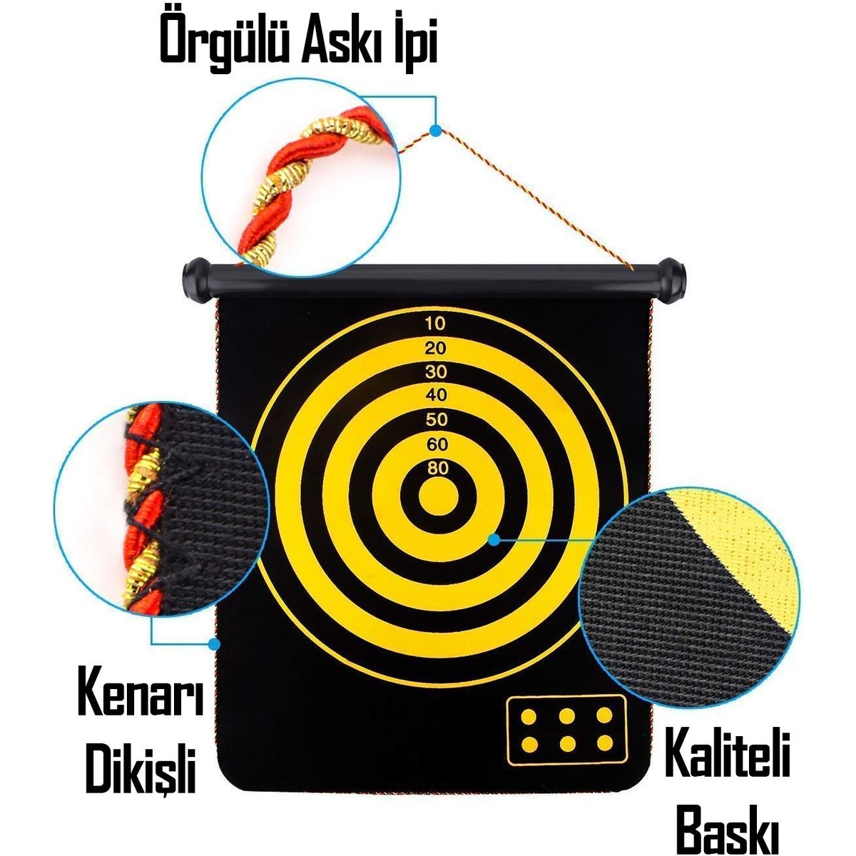 6 Oklu Mıknatıslı Dart Seti Çift Yönlü Manyetik Duvara Zarar Vermeyen Dart Oyunu