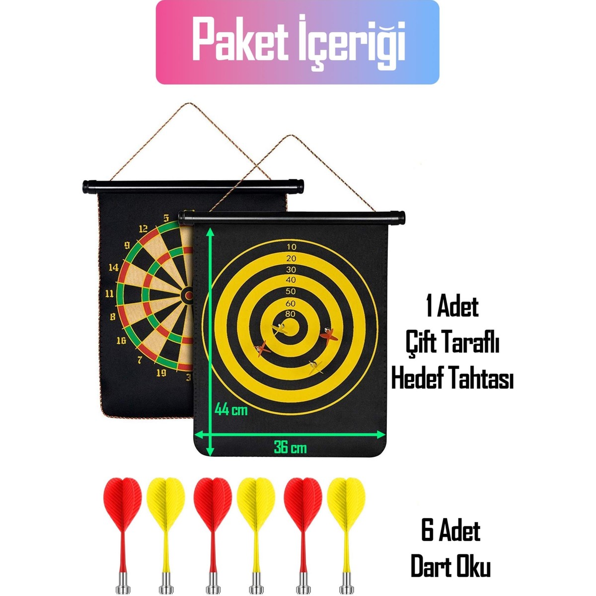 6 Oklu Mıknatıslı Dart Seti Çift Yönlü Manyetik Duvara Zarar Vermeyen Dart Oyunu