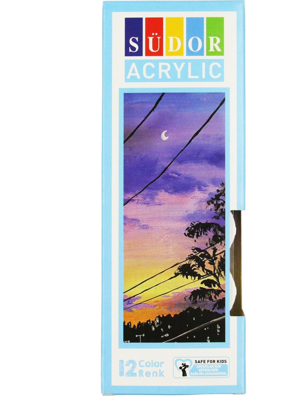 Akrilik Boya Seti 12 Renk 20 ml Çocuklar İçin Güvenli Sanat Malzemesi
