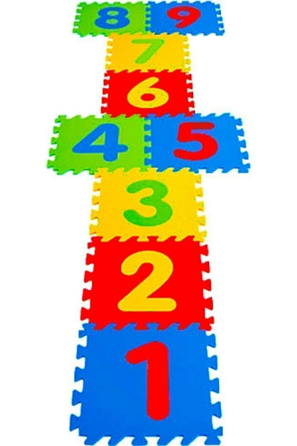 9 Parça Büyük Boy Rakamlı Sayılı Eva Oyun Karosu Yer Matı Puzzle Yapboz