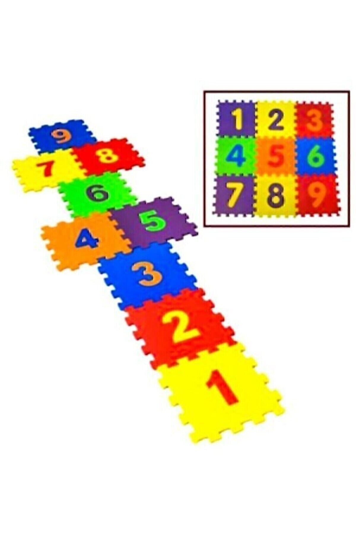 9 Parça Büyük Boy Rakamlı Sayılı Eva Oyun Karosu Yer Matı Puzzle Yapboz