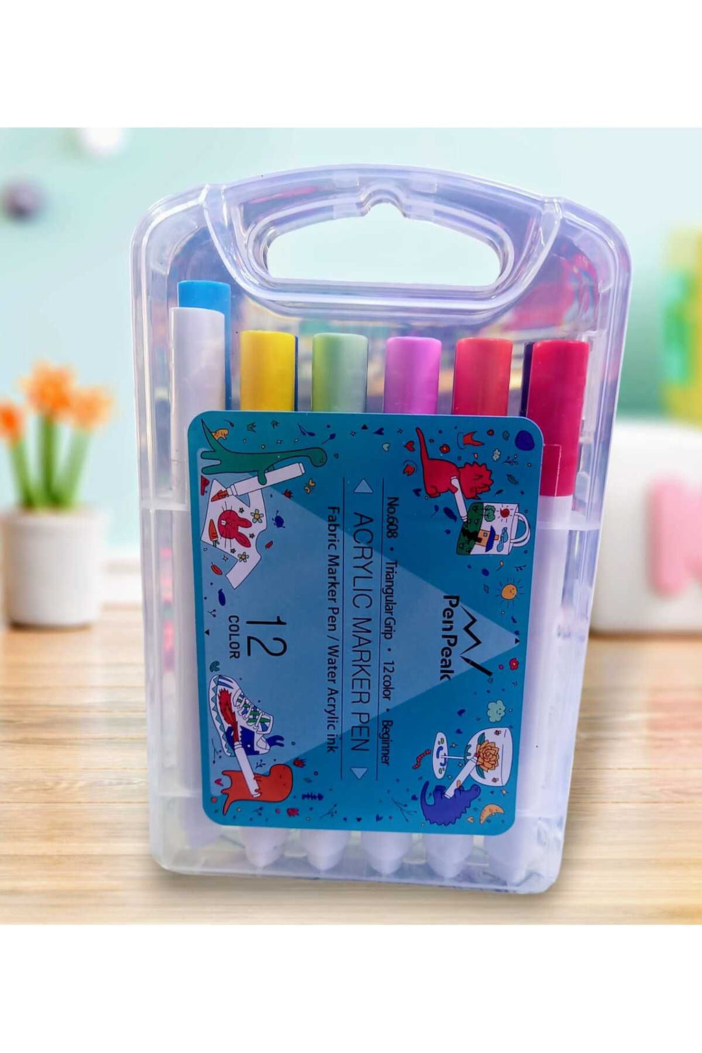 Acrylic Marker 12 li Set Ayakkabı Süsleme  Kalemi Tişört Bez Çanta Bardak Kalemi Bez  Ayakkabı