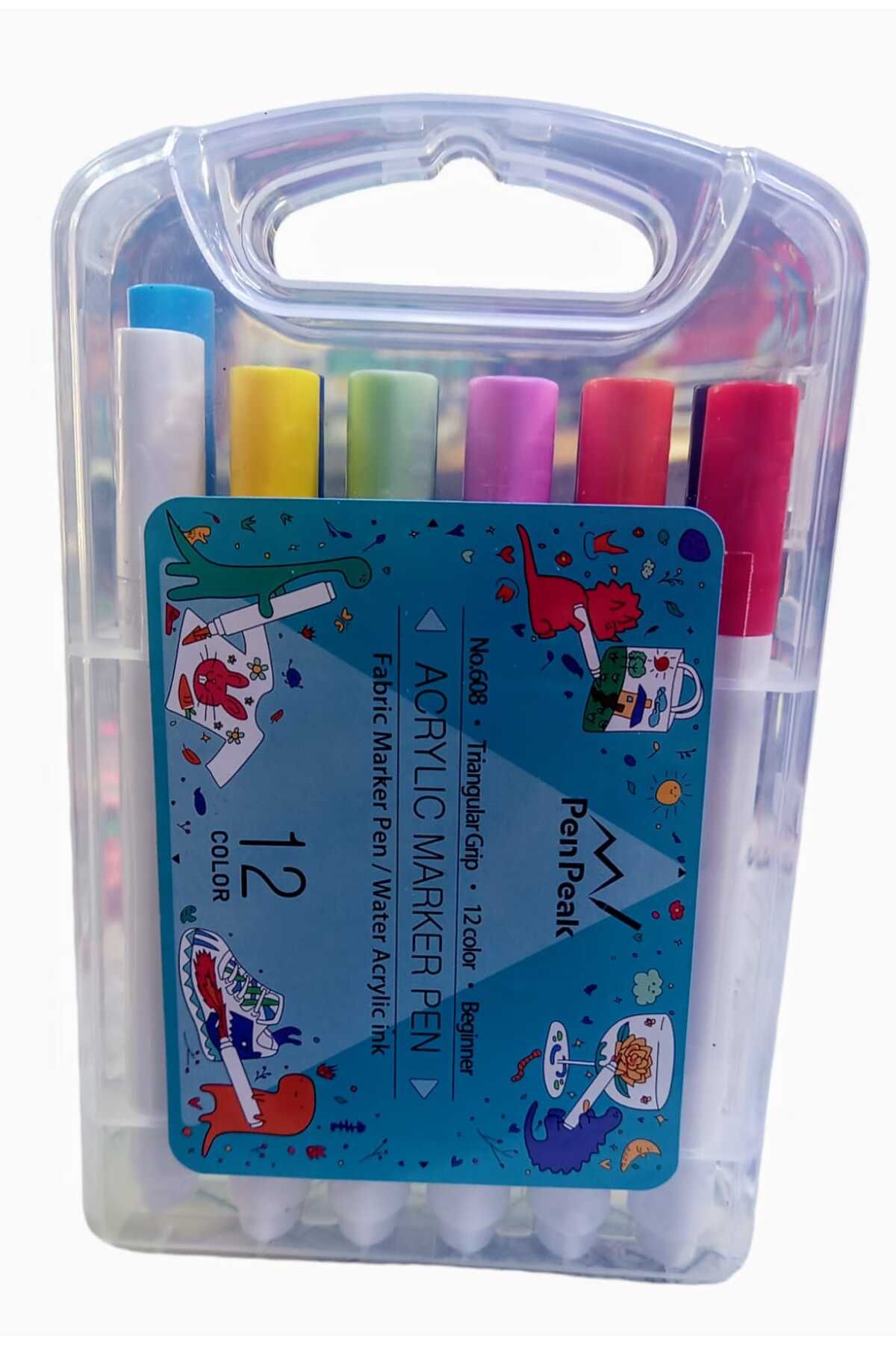 Acrylic Marker 12 li Set Ayakkabı Süsleme  Kalemi Tişört Bez Çanta Bardak Kalemi Bez  Ayakkabı