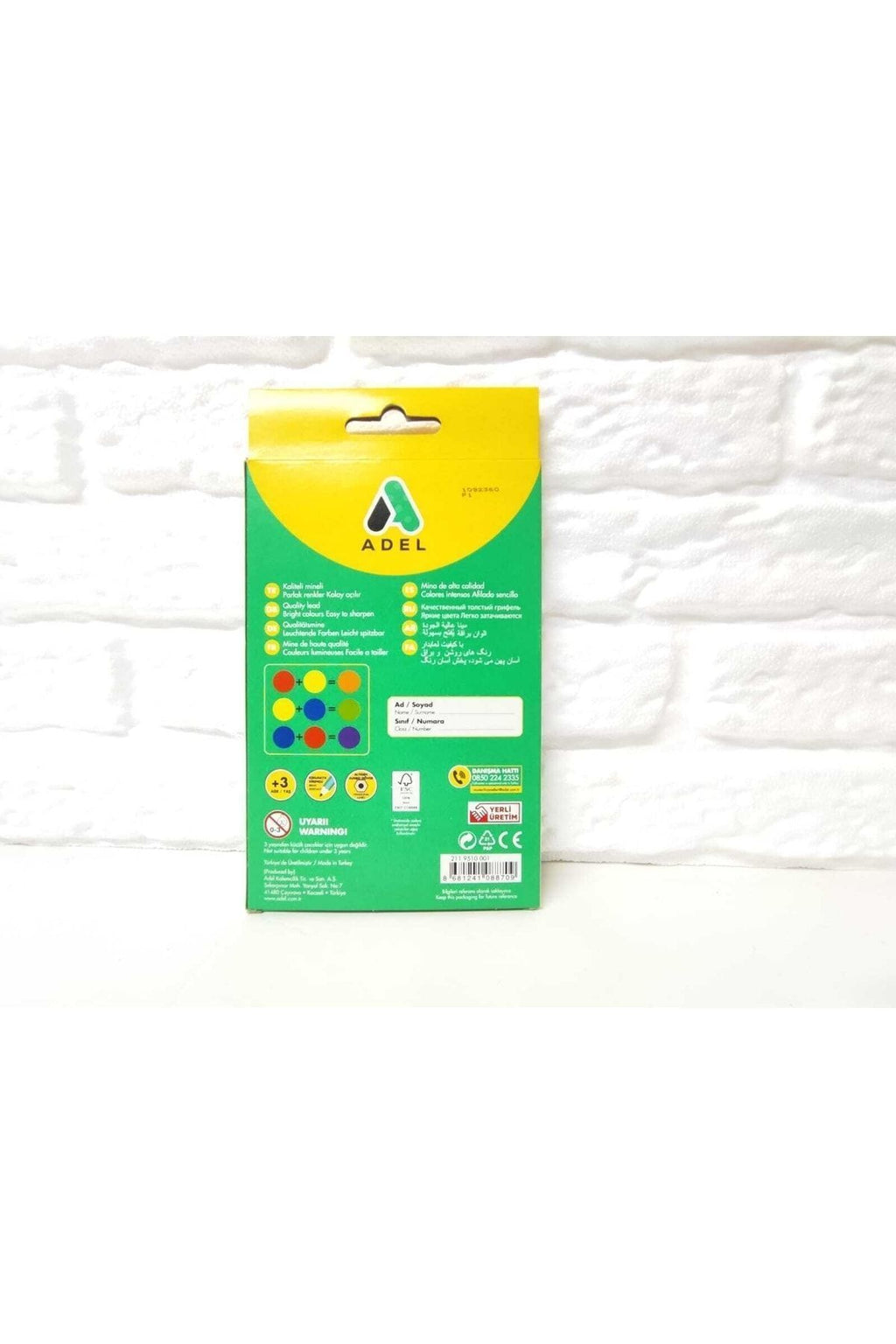 Adel Jumbo Hexa Tam Boy Kuru Boya Kalemi 12 Renk Altıgen