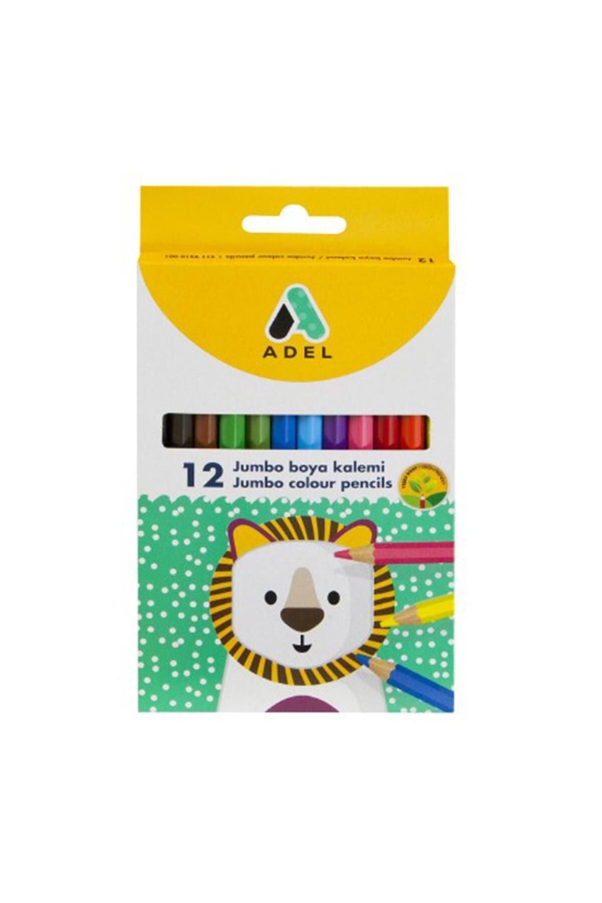 Adel Jumbo Kuru Boya Kalemi 12 Renk