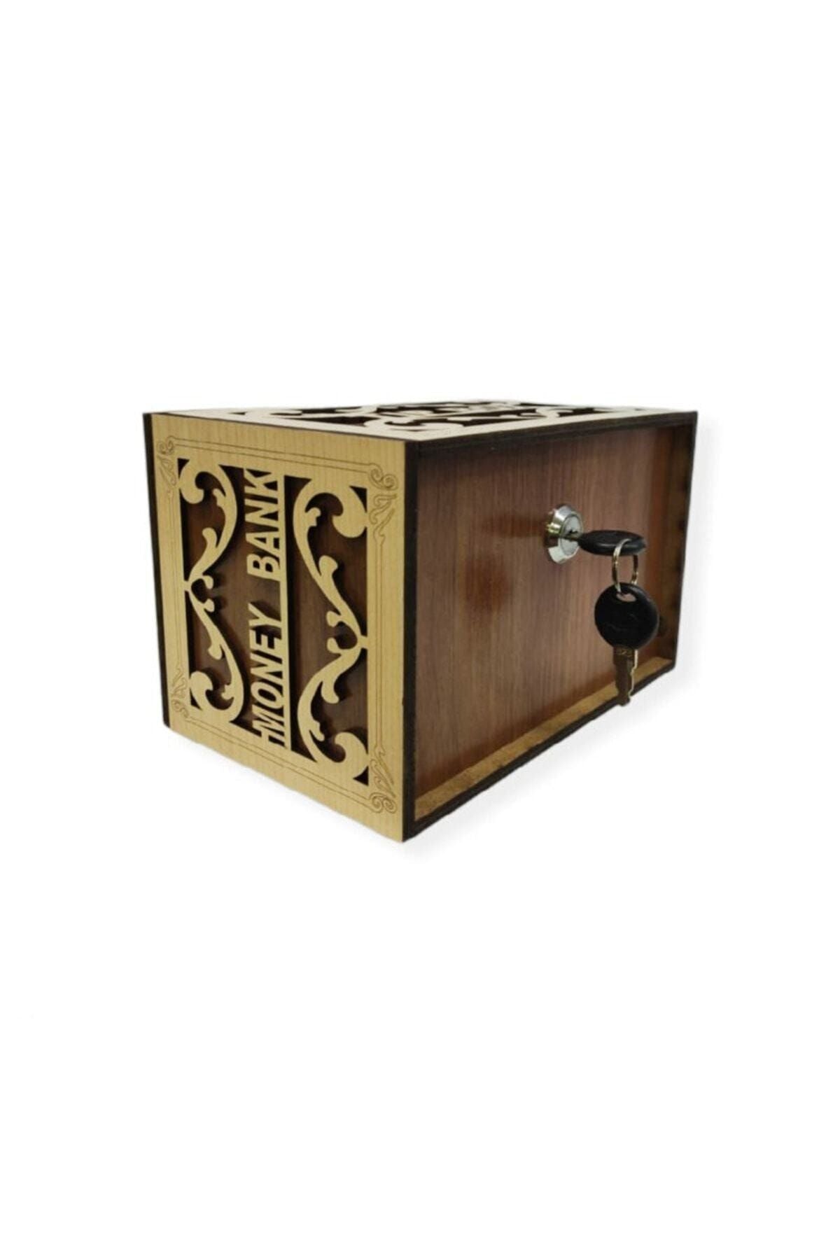 Ahşap Tip Box Bahşiş Kutusu Anahtarlı Tip Box Kutusu Ahşap Kumbara