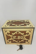 Ahşap Tip Box Bahşiş Kutusu Anahtarlı Tip Box Kutusu Ahşap Kumbara