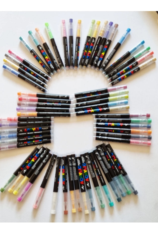Akrilik Marker Ufen Fırça Uçlu Akrilik Kalem 60 lı