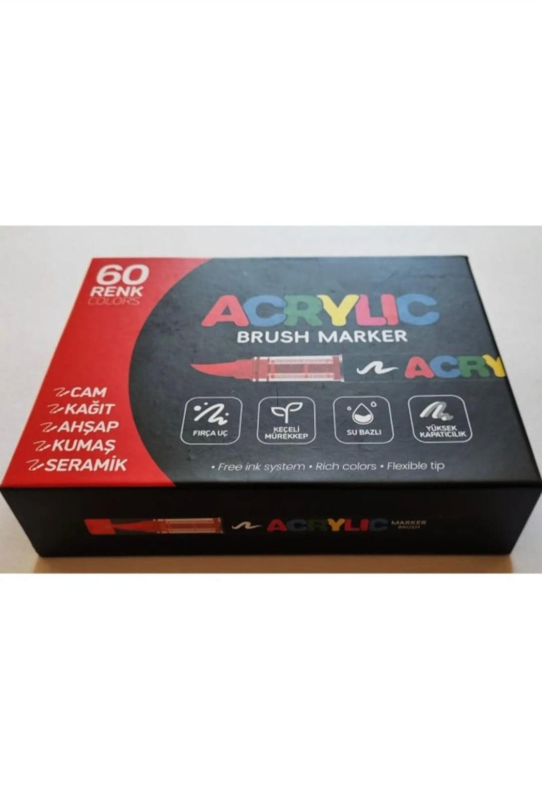 Akrilik Marker Ufen Fırça Uçlu Akrilik Kalem 60 lı