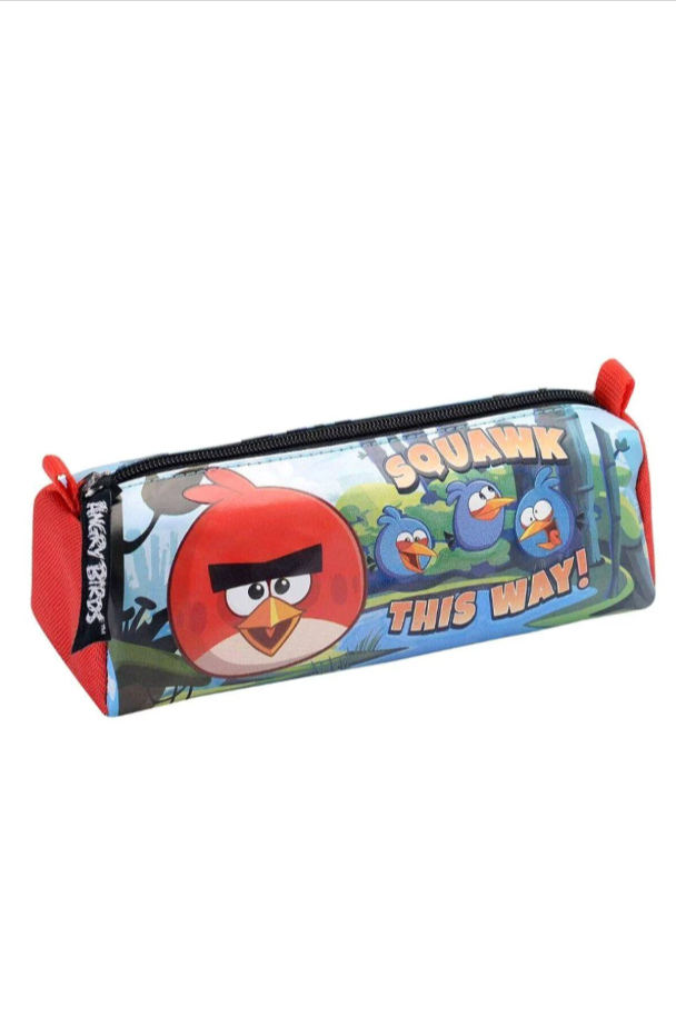 Angry Birds Lisanslı Tek Bölmeli Silindir Kalem Çantası , Kalemlik, Kalem Kutusu