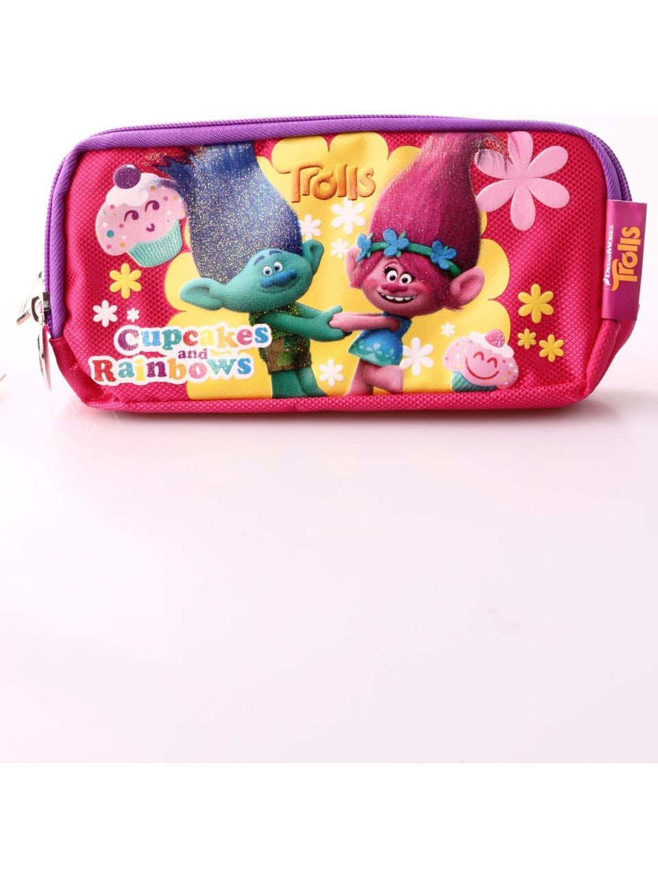 Trolls Lisanslı Çift Bölmeli Pembe Kalem Çantası , Kalemlik, Kalem Kutusu