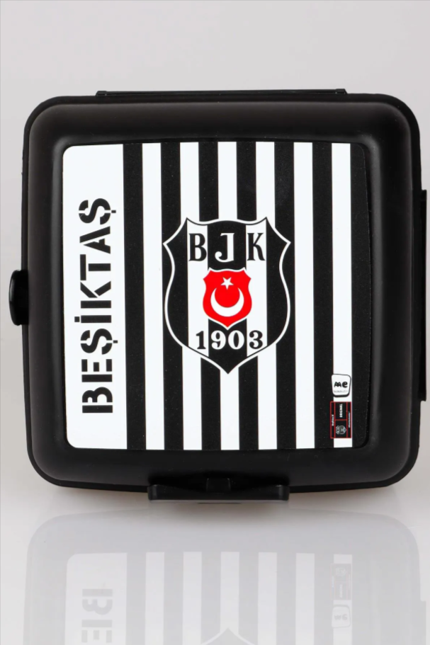 Beşiktaş Lisanslı Plastik Beslenme Kabı/Kutusu (Çizgili)