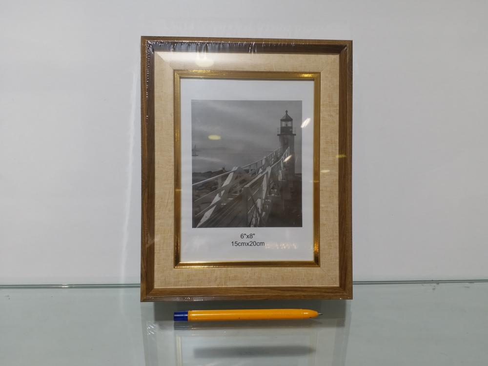 AHŞAP VE KREM Renkli ÇERÇEVE - ALTIN ÇİZGİLİ 15 x 20 cm