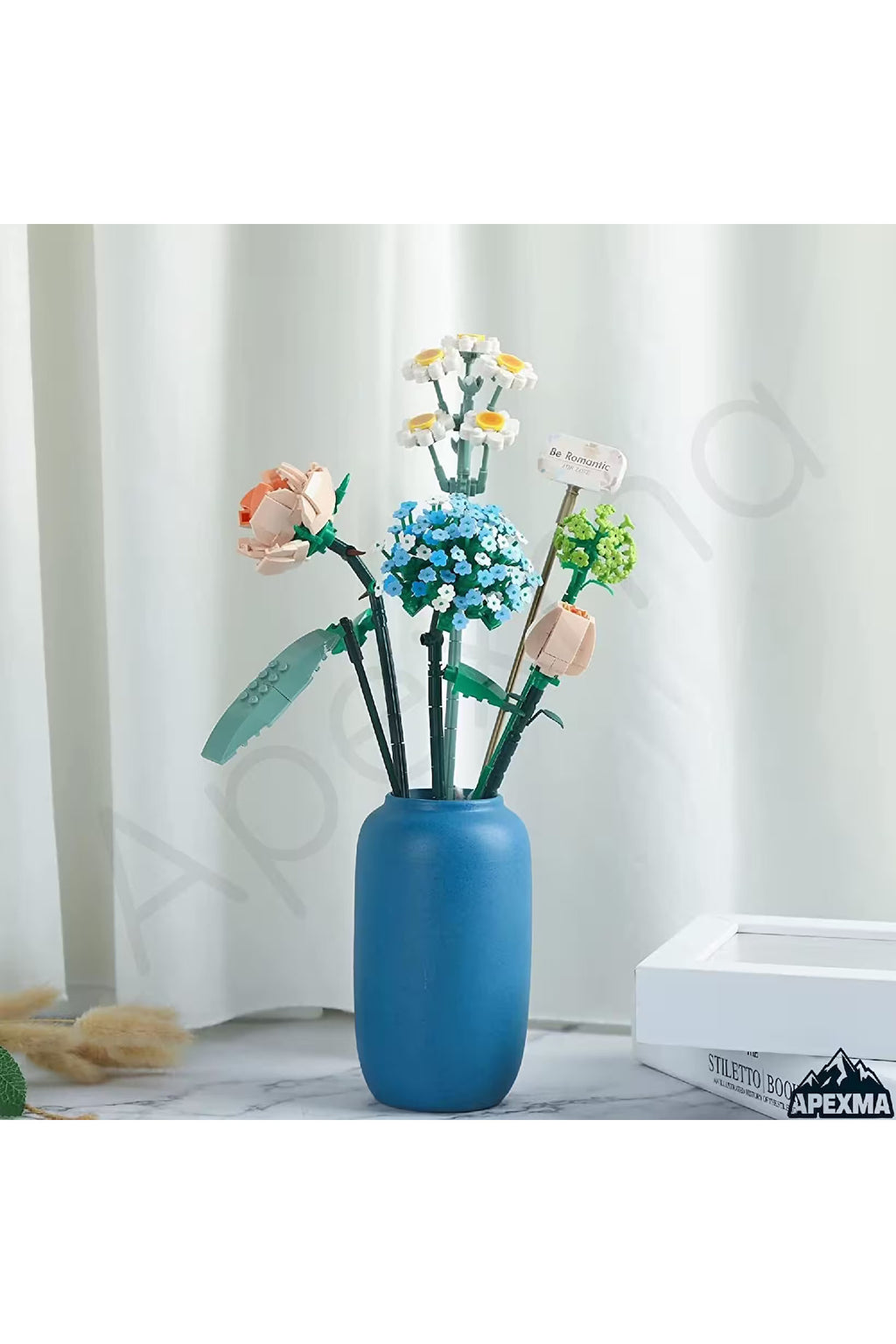 blok Çiçek Buketi Yapım Seti 680 Parça - Papatya/Ortanca/Gül/Gül Goncası Set