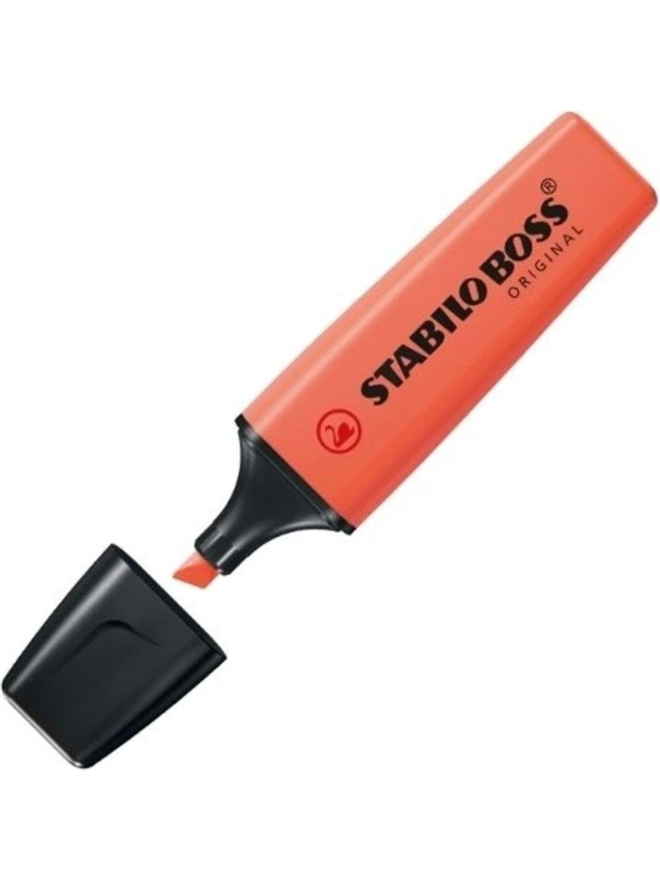 Boss Original Kırmızı Fosforlu Kalem 2-5 mm Uç Genişliği, Siyah Kapaklı Tekli Ambalaj