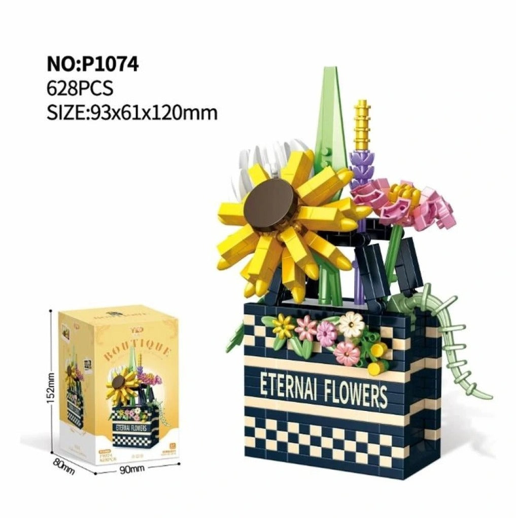 Butik Buket Serisi: P1074 | 628 Parça | 6+ Yaş | 12CM Çiçek Maketi