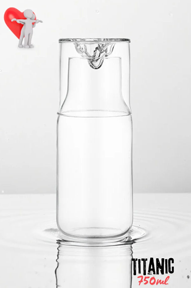 Cambu Titanic Borosilikat, Termosilikat Başucu sürahisi Cam Sürahi 750ML