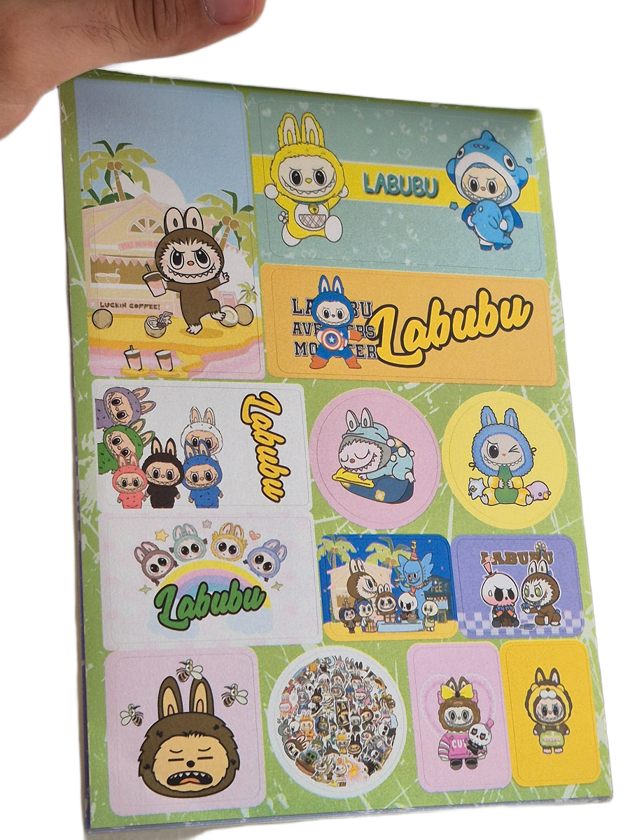Labubu Sticker Defteri 17x24cm Sayfalar 10 Sayfa Yeni Modeller