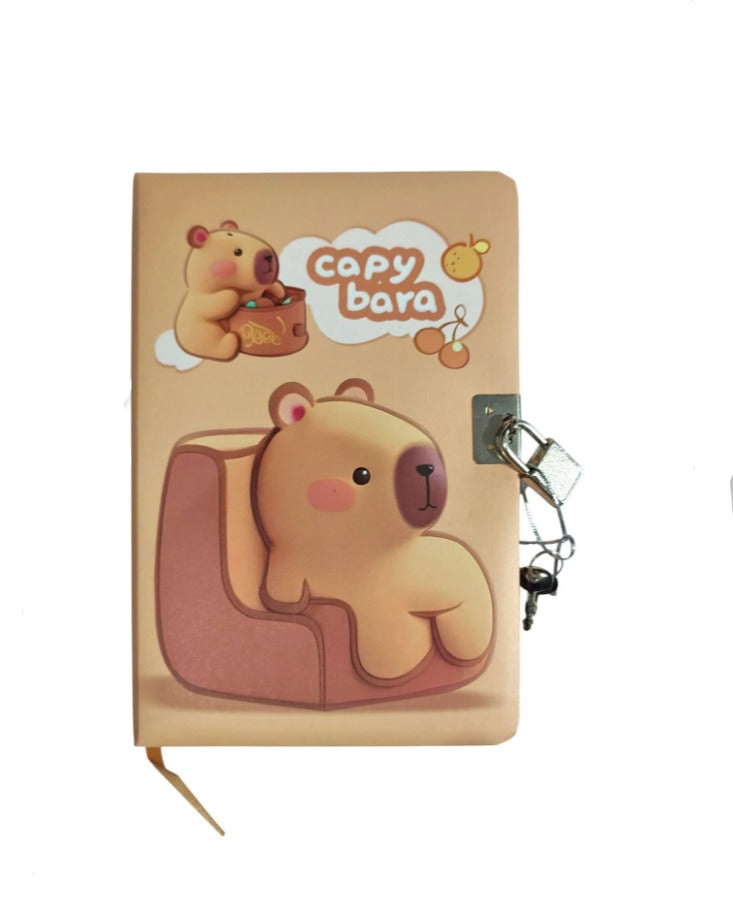 Capybara Hatıra Defteri (Günlük) Kilitli Defter 80 yaprak
