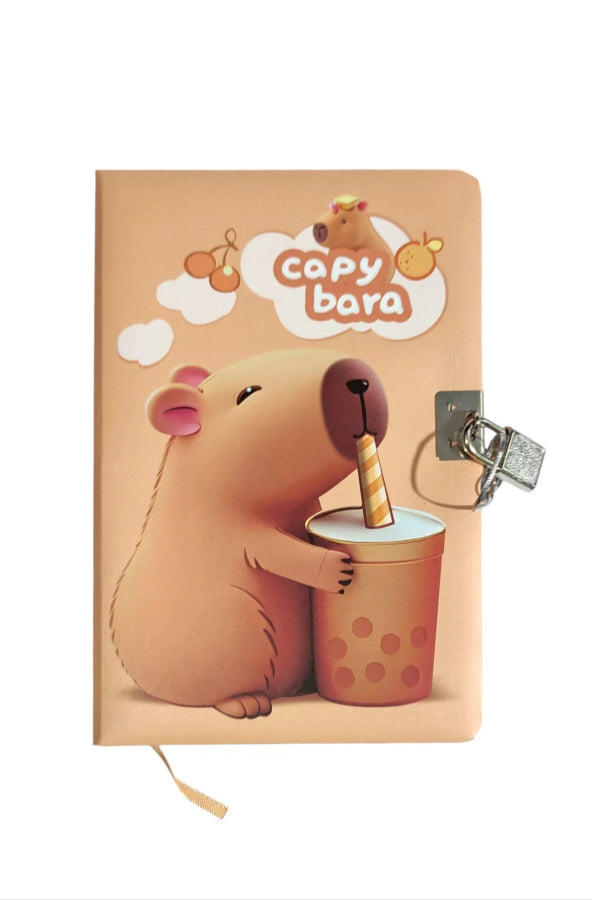 Capybara Hatıra Defteri (Günlük) Kilitli Defter 80 yaprak
